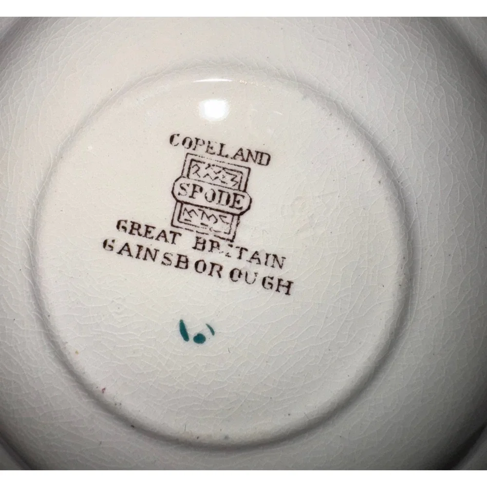 Spode Copeland Gainsborough Fancy Floral Tea‎ Cups Saucers Set of 4 Vintage